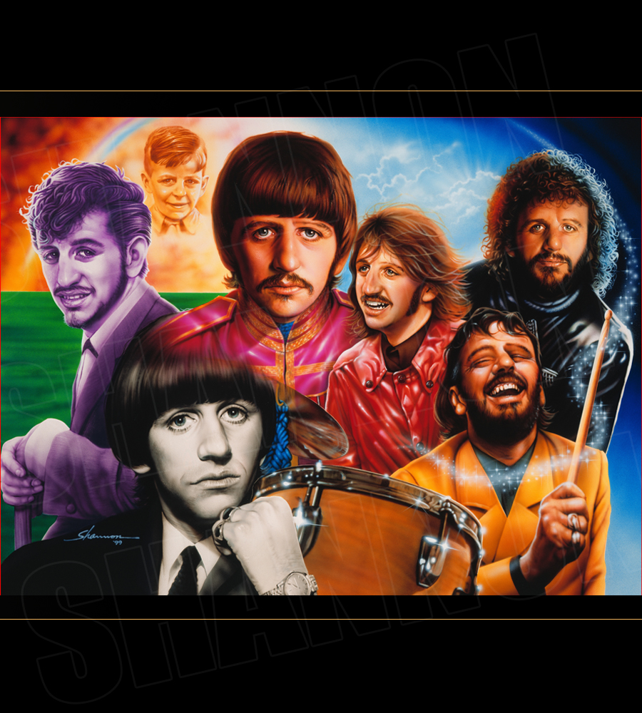 Seven faces of Ringo Starr Beatles Blanket