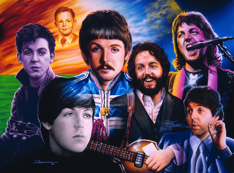 Seven Faces Of Paul McCartney Beatles Print