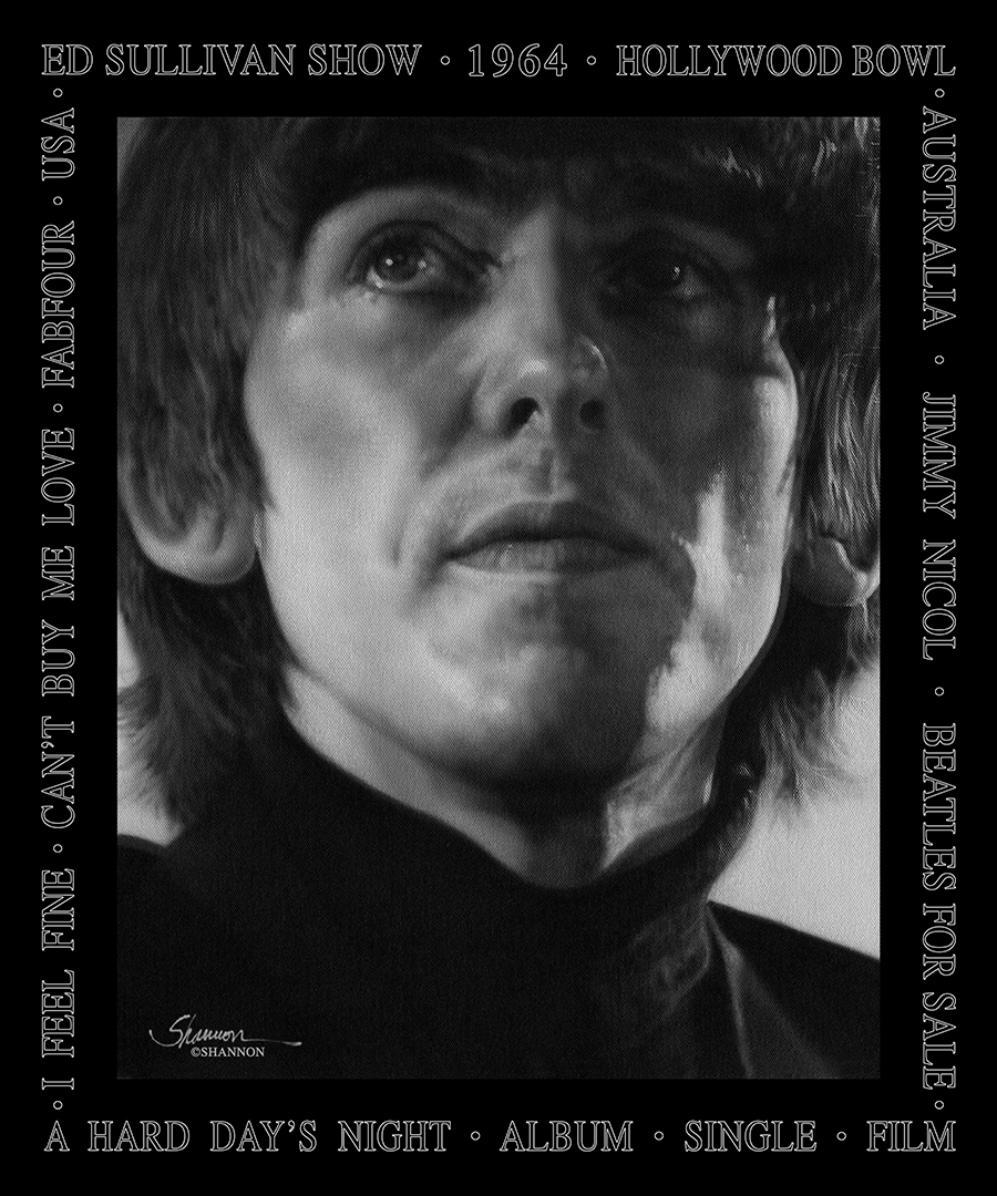 hard days night hotel frontal granite george harrison #1 beatles by shannon
