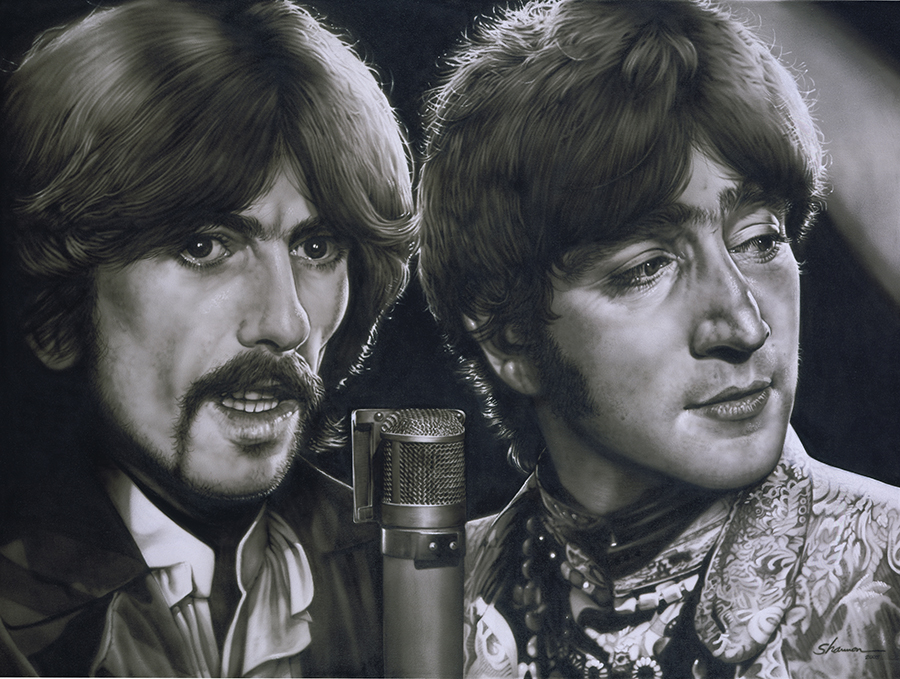 two of us george harrison and john lennon beatles by shannon