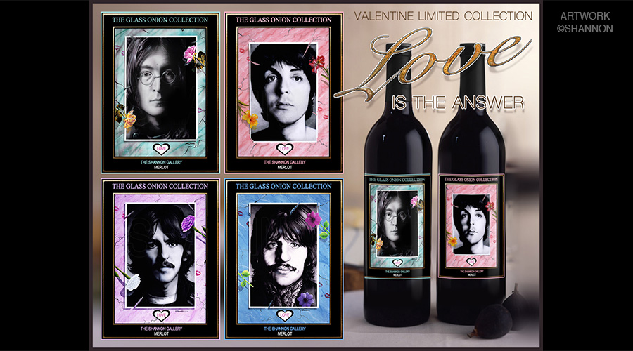 Beatles Glass Onion Valentines Day Wine Collectibles