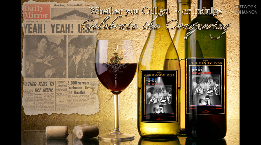 Beatles Coming To America Wine Collectible Red & White
