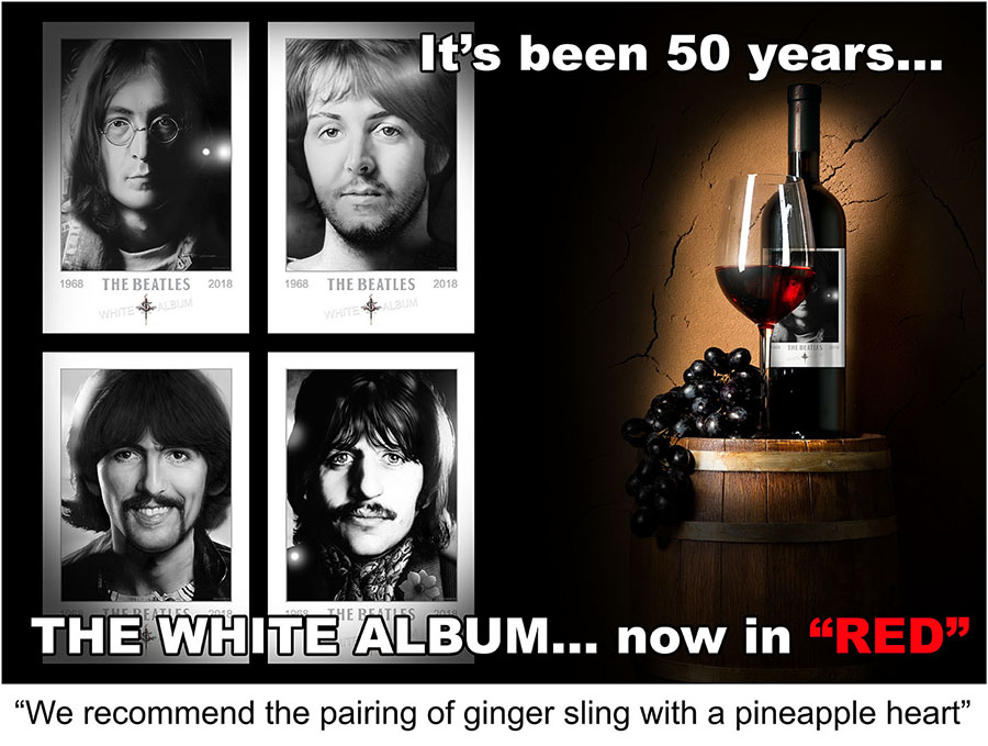 White Albim Anniversary Wine Beatles 50th